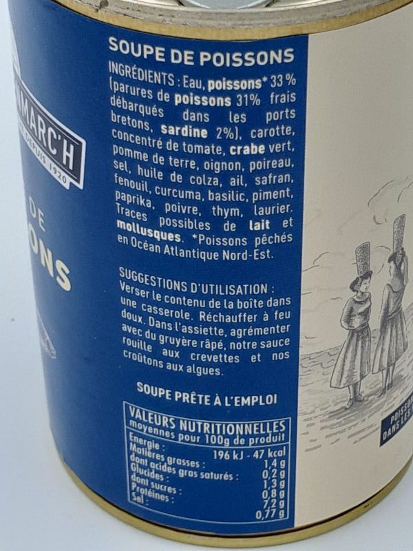 Pointe de Penmarc'h - soupe de poisson boite ingrédients